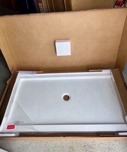 60”X32” Shower Base Pan Center Drain in White bath bathroom