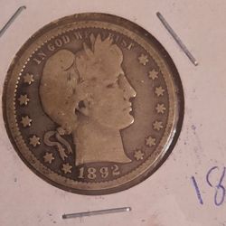 ☆1892 25c Barbara quarter☆