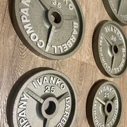 MY BEST IVANKO’S.  Full Set Of Olympic Vintage Weight Plates M Series (245 pounds)