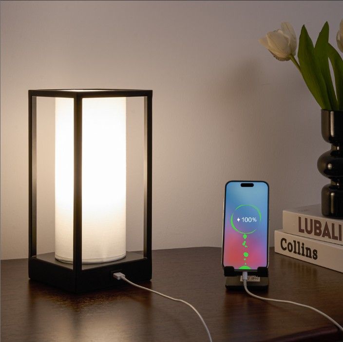 Minimalist Table Lamp with Phone Charger