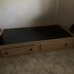 Bed frame with two drawers