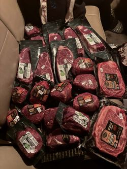 Assortment of fresh ribyes, and filet mignon