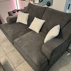 Large Gray Couch And Loveseat