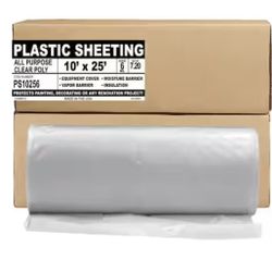 Aluf Plastics 6 MIL Heavy Duty Clear All Purpose Vapor and Barrier Sheet Tarp/Drop Cloth-10 ft. x 25 ft.-For Painting and Construction