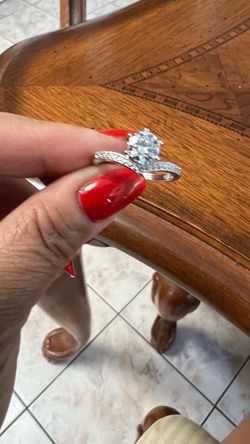 1CT Moissanite Silver Solitaire Ring with Stone Accents