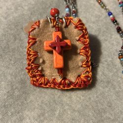 Orange Cross Escapulario