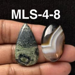 Multi-Stone Mix Shape Gemstone Cabochon-2Pc Lot-MLS-4-8