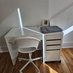 Desk, Cabinet And Chair