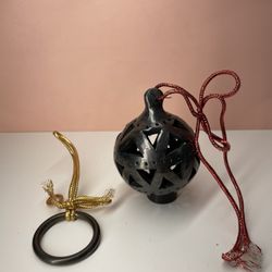 Vintage Oaxaca Black clay Christmas bulb