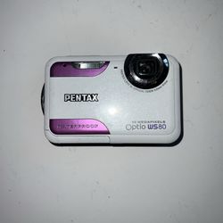 Pentax Optio WS80 White Digital Camera Waterproof Preowned Untested Parts Only!!  