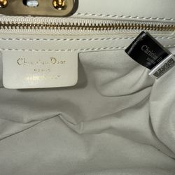Christian Dior Key Bag In White Leather