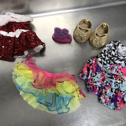 Lot of 5 Build-A-Bear Outfits, Shoes and Brush - VGUC