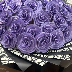 Purple Roses- Huge Floral Bouquet 