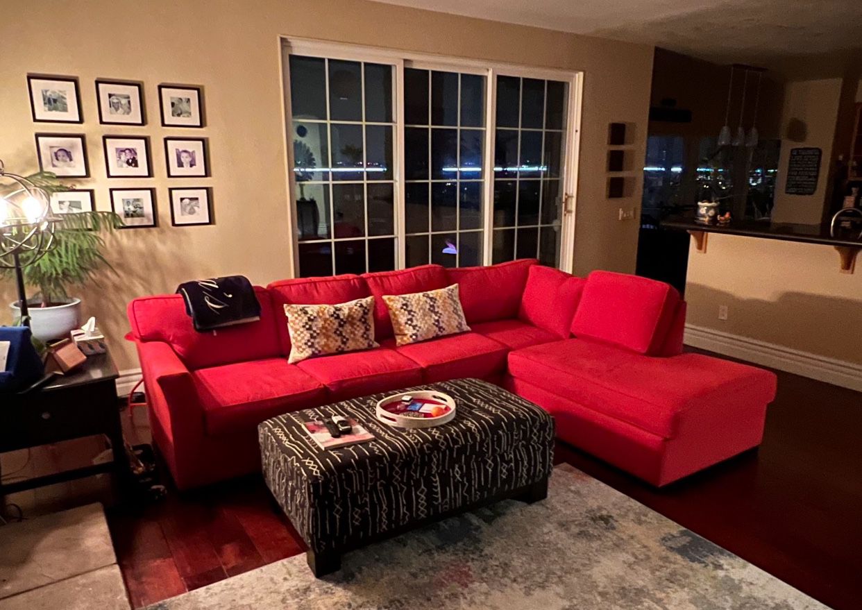 Sectional / L-Shape Couch Red