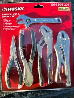 Husky 5-Piece Pliers & Wrench Set