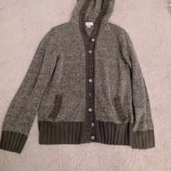 Green Hooded Cardigan