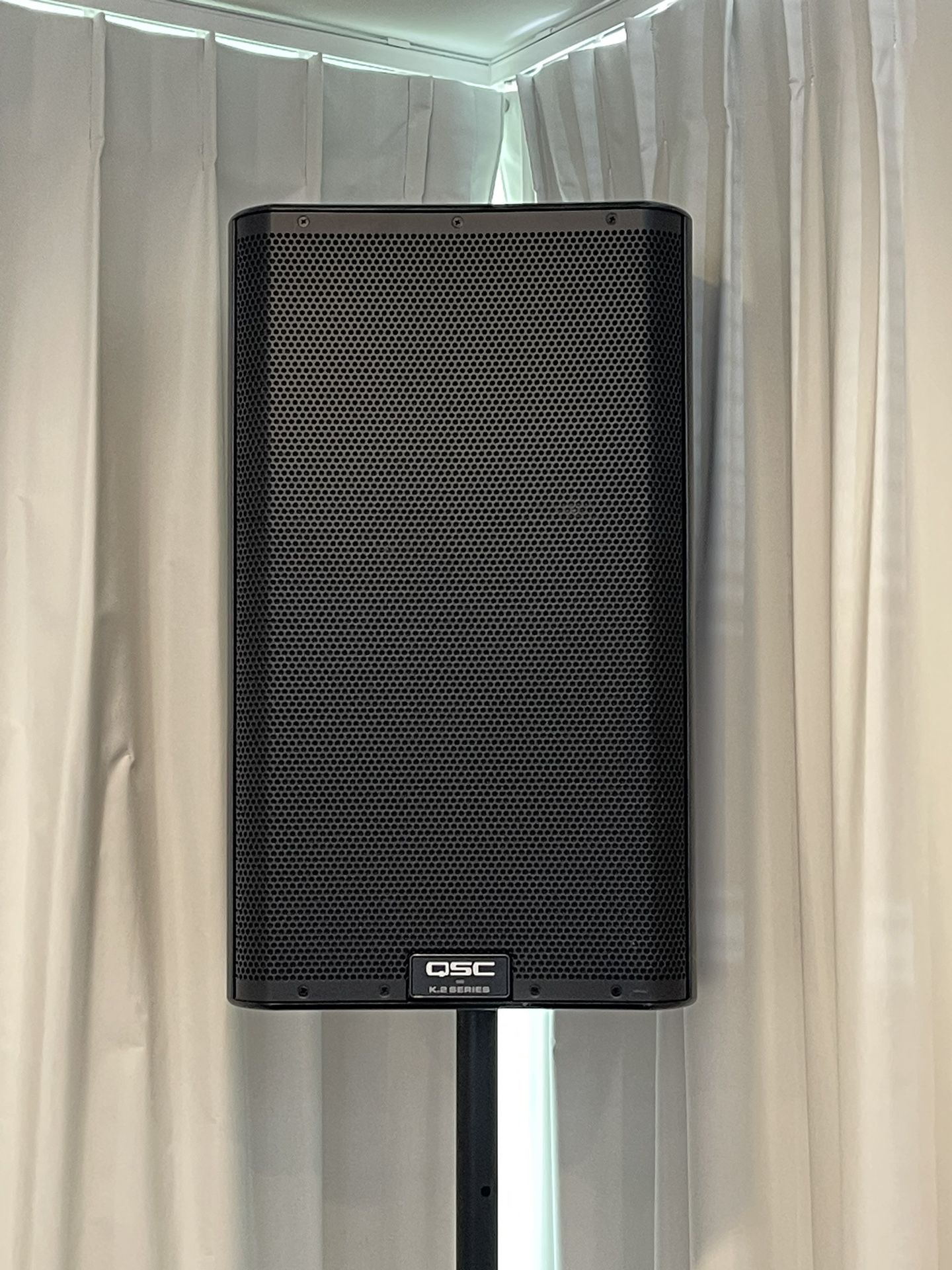 QSC K12 Speakers With Stands, Carry Cases And Cables