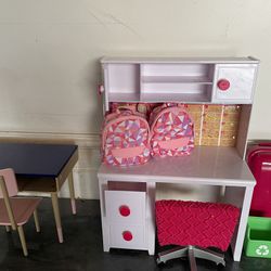 American Girl Doll Desk/school Desk With School Supplies