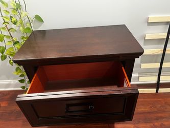 Dark Wood 2 Drawer Nightstand/End Table
