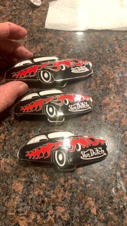 Vintage VIN DUTCH MERCURY LOW RIDER WITH FLAMES ENAMEL BELT BUCKLE