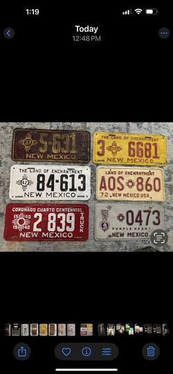 Vintage New Mexico Bundle Plate Collection – 1937 to 1972 – 6 Plates Total