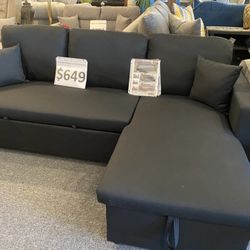 Brand New Black/gray Sectional Pullout 