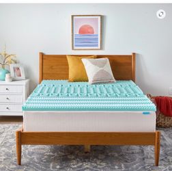 Linenspa 2" 7-Zone Cooling Gel and Green Tea Infused Memory Foam Mattress Topper, King