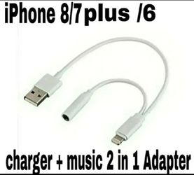 2 in 1 iPhone Charger earphone cable