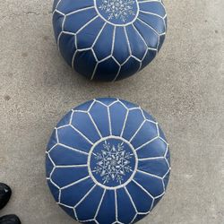 Leather Foot Stool/poof/ Ottoman 