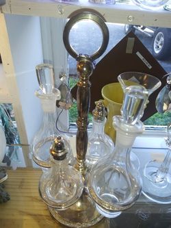 Antique Caster Set Spinning Table Condiment Set