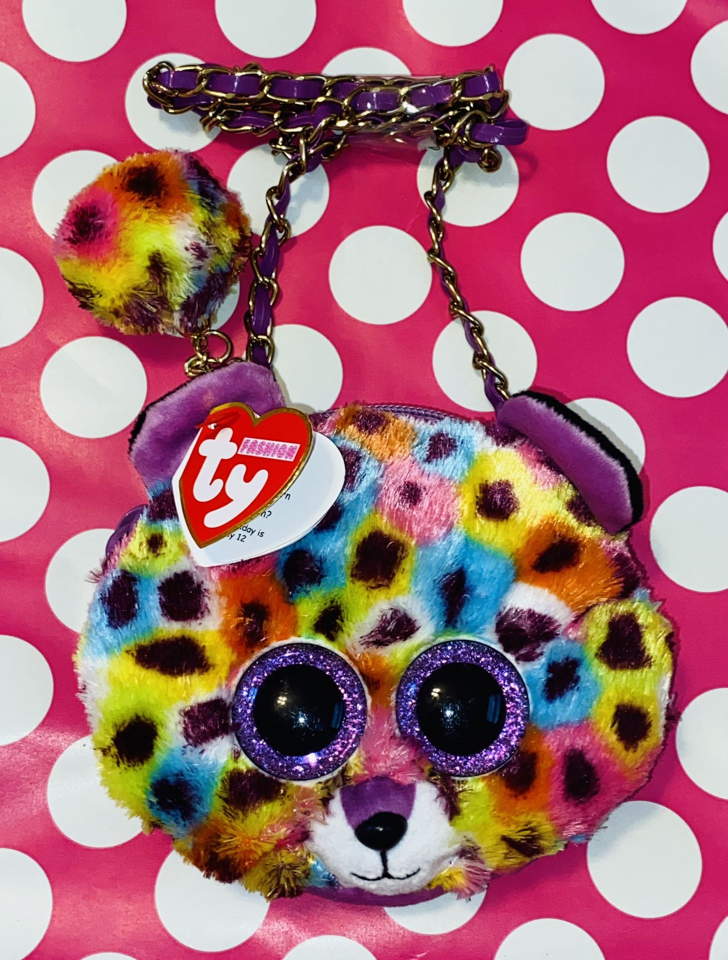 ππ£π‘πβ«οΈβ¨ Ty Giselle Leopard Fashion Fabric Mini Purseπππ£π‘πβ«οΈβ¨