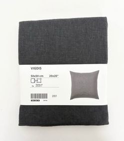 ONE 20" x 20" Dark Grey Throw Pillow COVER