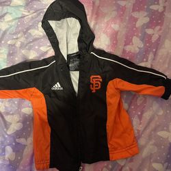 San Francisco Giants Track Sweatsuit Outfit ( Size 6-9 Months ) With Newborn Size Bernie $40