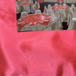 30 Coral Satin Table Cloths (72”x72”). Great For Weddings And Parties.