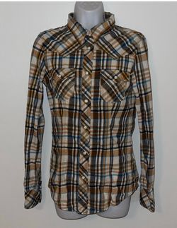 True Religion Woman’s Western style button down longsleeve shirt plaid