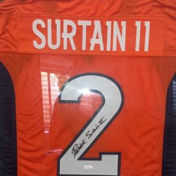 Patrick Surtain Signed And Framed Rookie Jersey 