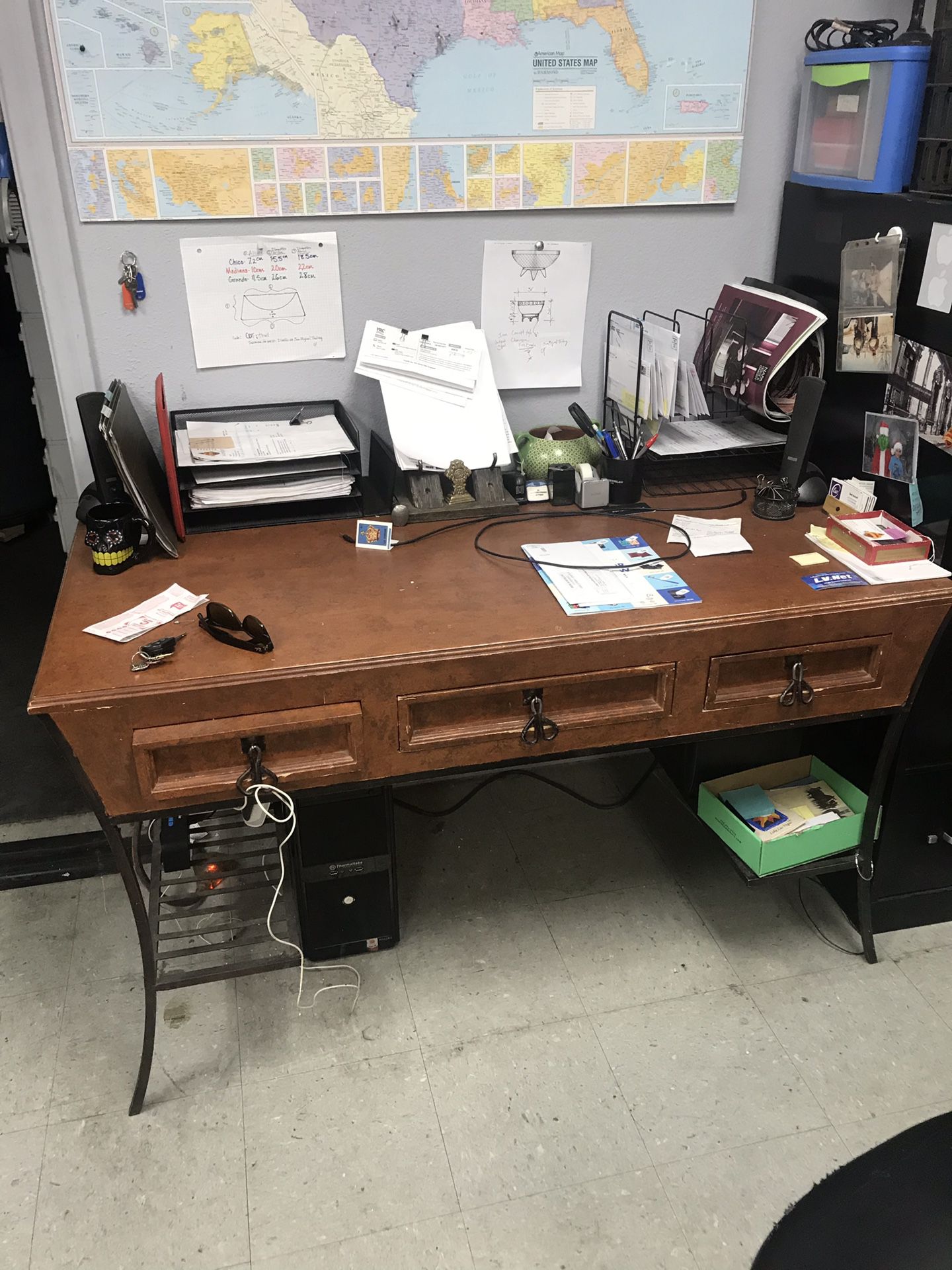 Office Desk Handmade Wood & Iron