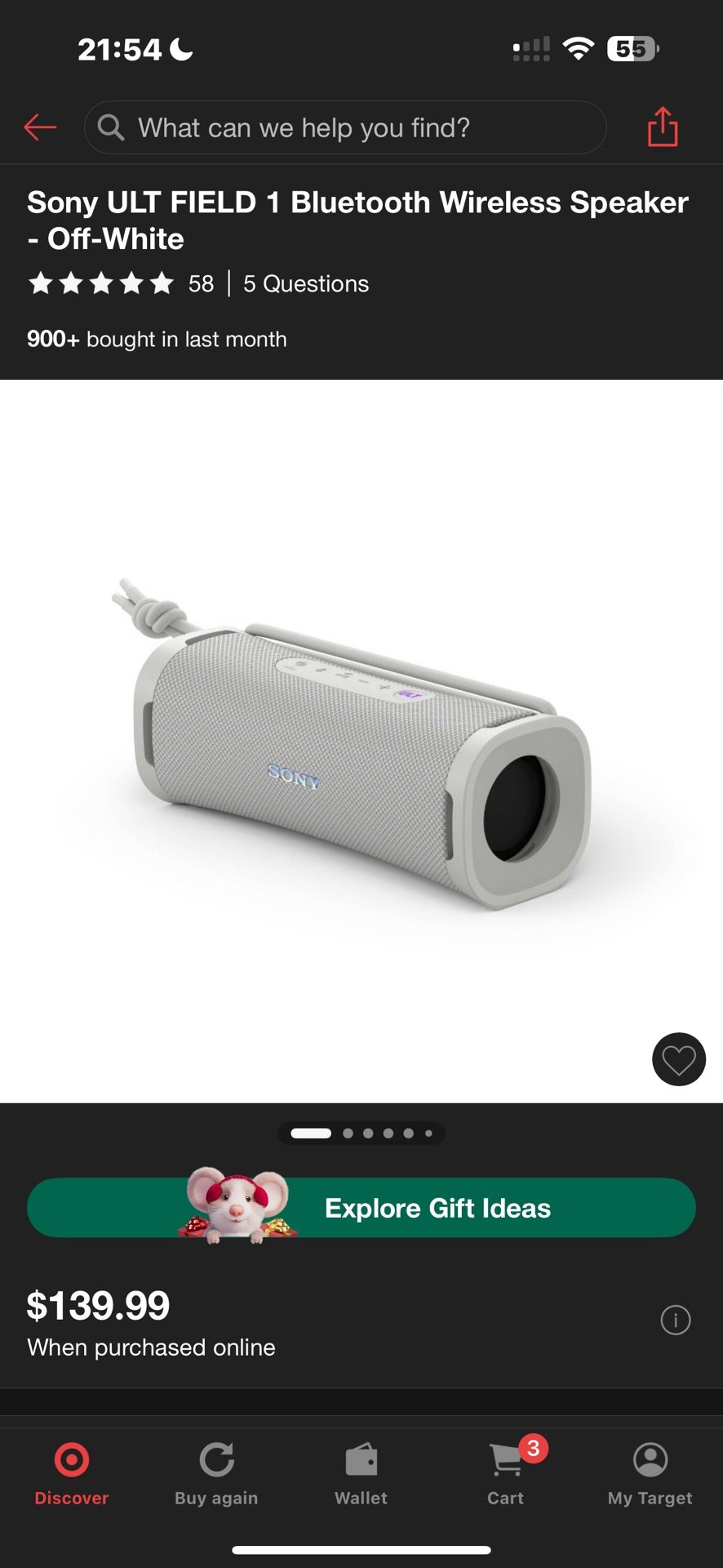 Sony ULT FIELD 1 Wireless Waterproof Portable Bluetooth Speaker, Off White