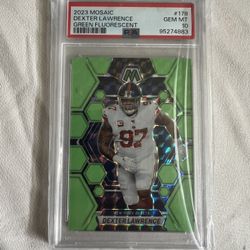 2023 Dexter Lawrence #178 Green Fluorescent PSA 10