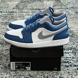 Air Jordan 1 Low True Blue ( Size 9.5 In Men )