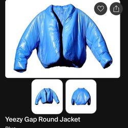 Yeezy Gap Blue Round Puffer Jacket Size L 