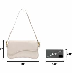 Shoulder Bag for Women Y2K Crossbody Purse PU Leather Underarm Handbag 2 Adjustable Strap for Daily Commute Travel