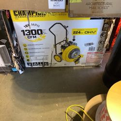 Champion Power Equipment 160 MPH 1300 CFM 224 cc Walk-Behind Gas Leaf Blower with Swivel Front Wheel and 90-Degree Flow Diverter
