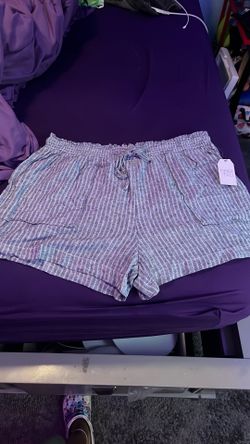 striped linen shorts