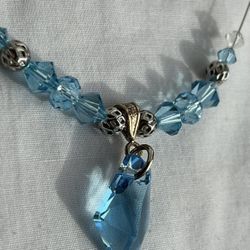 Swarovski Crystal Blue Pendant Necklace 