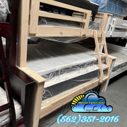 Twin Full Whitewash Bunk Bed Litera Nueva Cama Bonita 