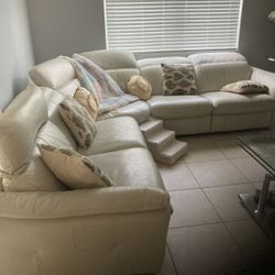 Sofa and Glass Coffee table