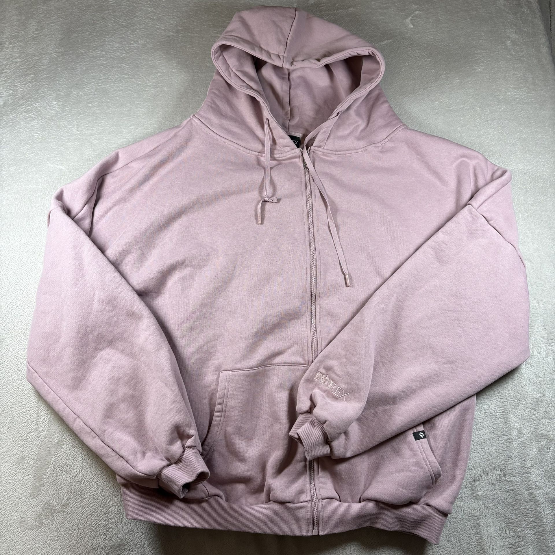 Pop Flex Hoodie Womens Size 1X/3X Oversized Full Zip Hoodie Sweatshirt Purple