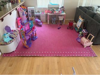 large pink rug