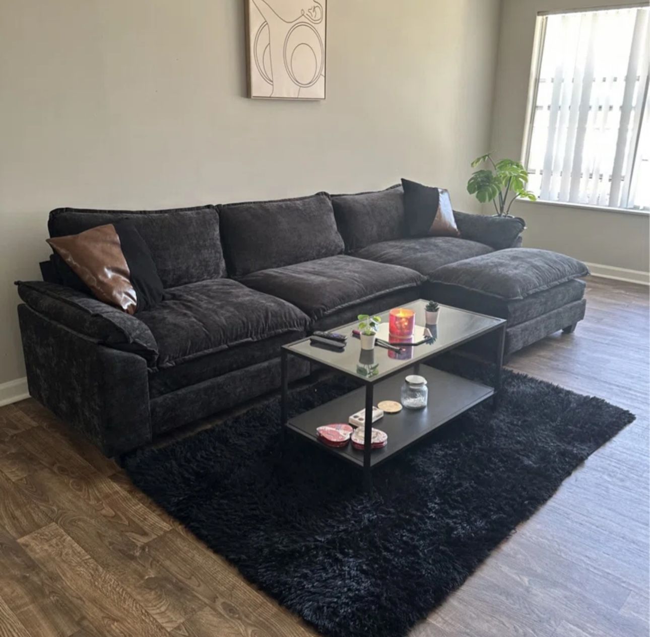 Upholstered Cloud Sofa &  Ottoman